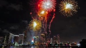 Sztuczne ognie nad Miami w Sylwestra