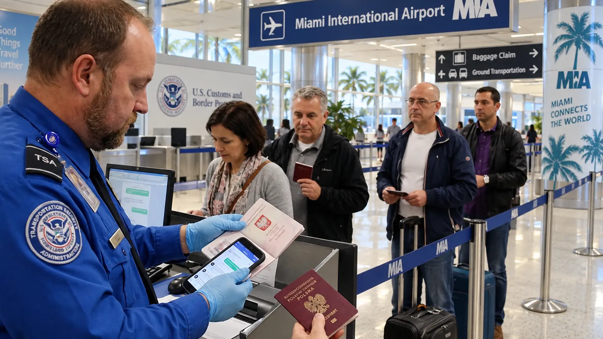 Polski paszport biometryczny i karta pokładowa na lot na Florydę — wniosek ESTA do USA